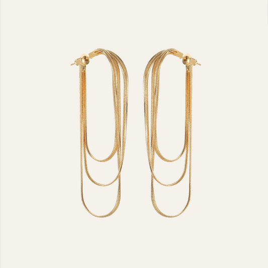 Pendientes Onda de Luz - Oro 18k