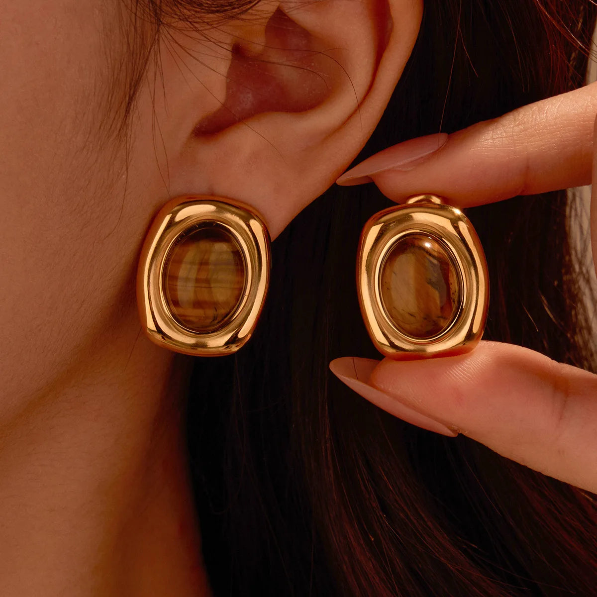 Pendientes Duna Solar - Gema Solar en Oro 18k