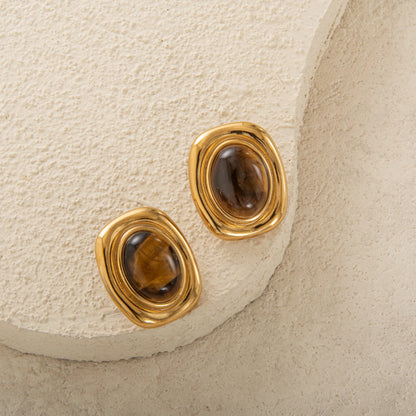 Pendientes Duna Solar - Gema Solar en Oro 18k