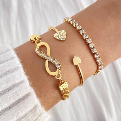 Set de Pulseras Love - Baño en Oro