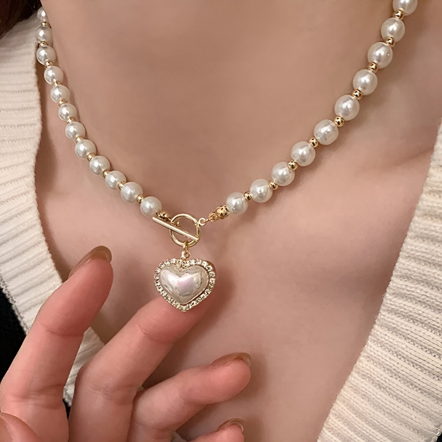 Collar Corazón de Perla - Nácar y Oro 18k