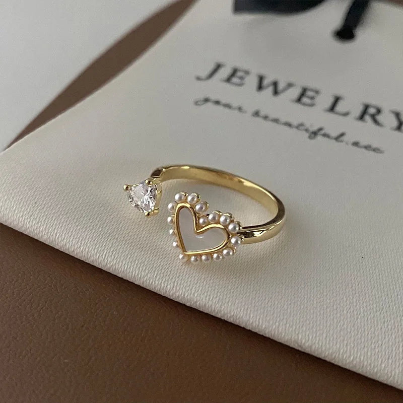 Anillo Amore - Nácar y Moissanita