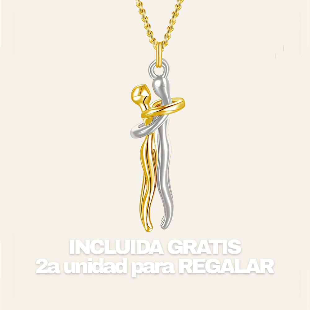 (2x1) Colgante Abrazo Eterno - Baño oro