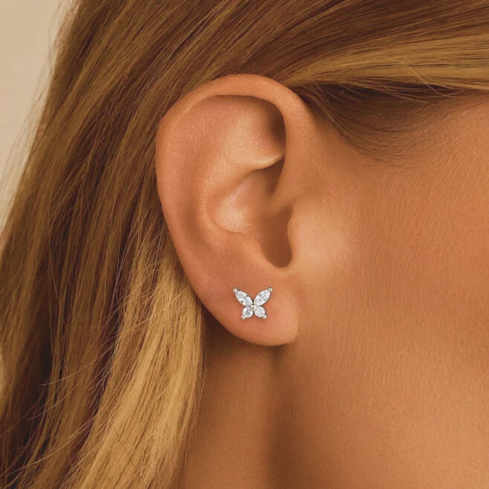 Pendientes Butterfly - Moissanita y Plata