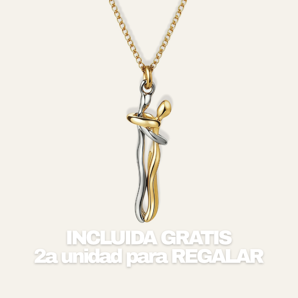 (2x1) Colgante Abrazo Eterno - Baño oro
