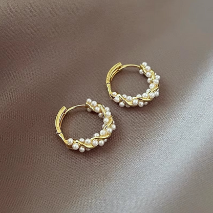Pendientes Twisted - Nácar y Oro 18k