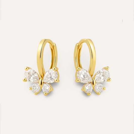 Pendientes Mariposa - Moissanita y Oro 18k