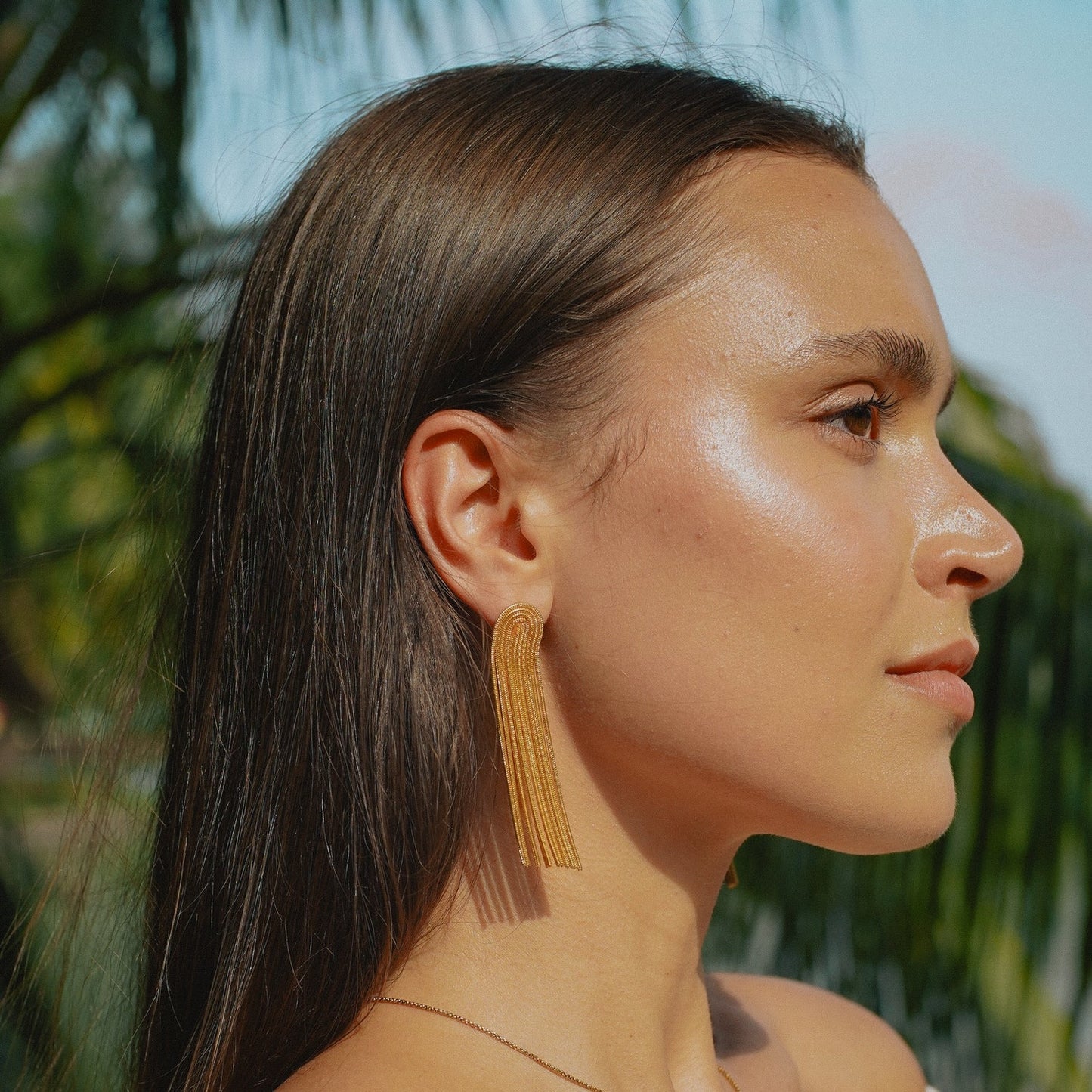 Pendientes Cascada - Oro 18k