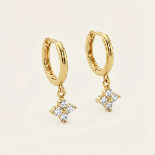 Pendientes Destello - Moissanita y Oro