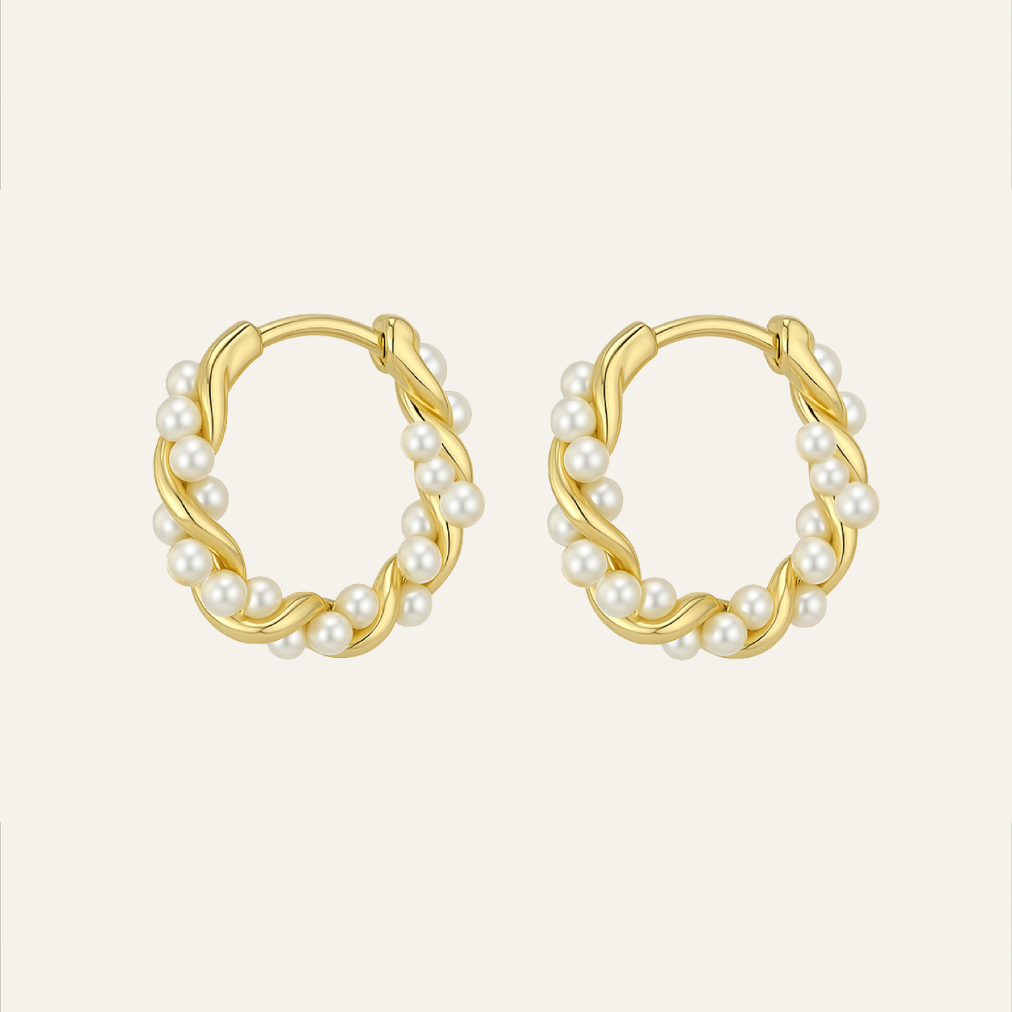Pendientes Twisted - Nácar y Oro 18k