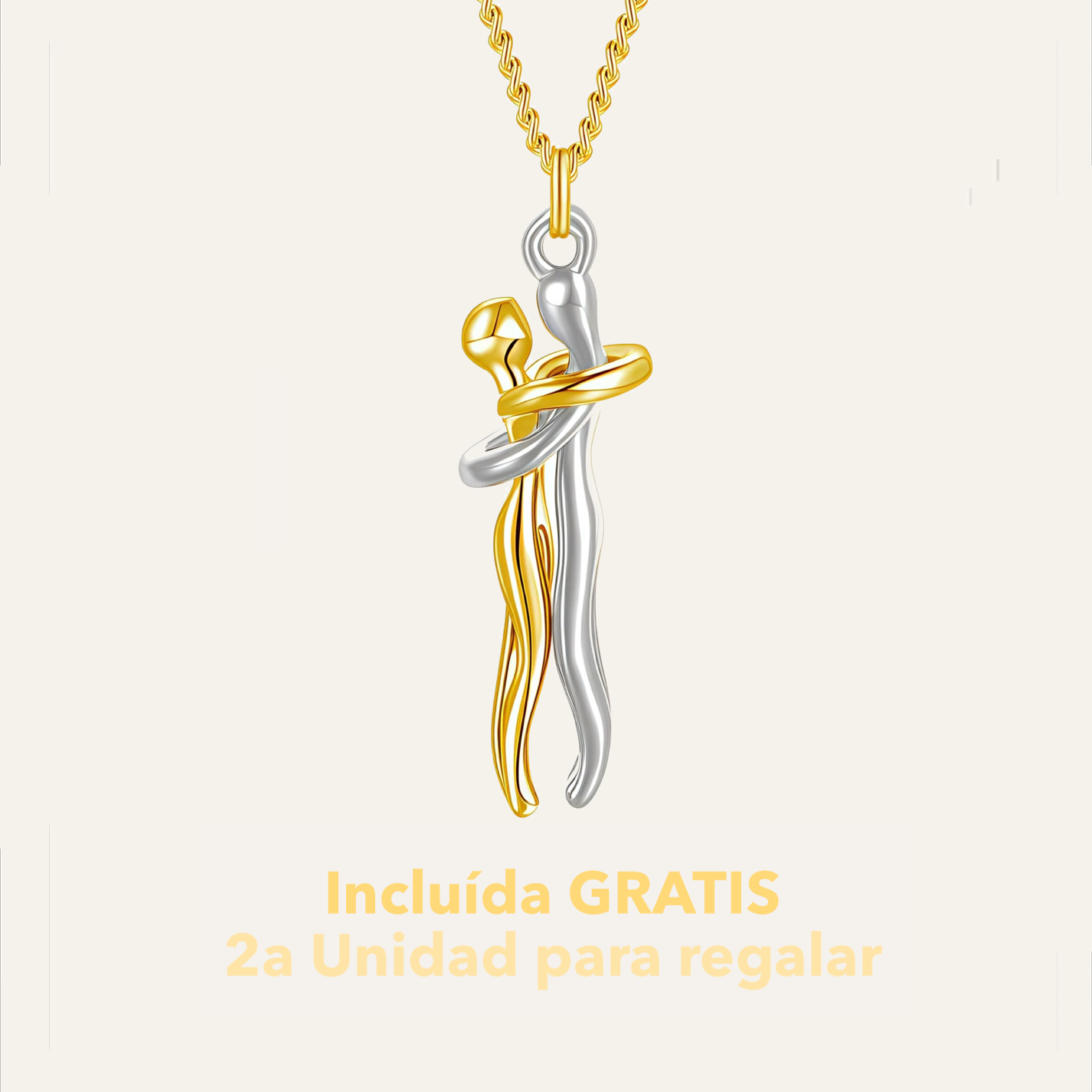 (2x1) Colgante Abrazo Eterno - Baño oro