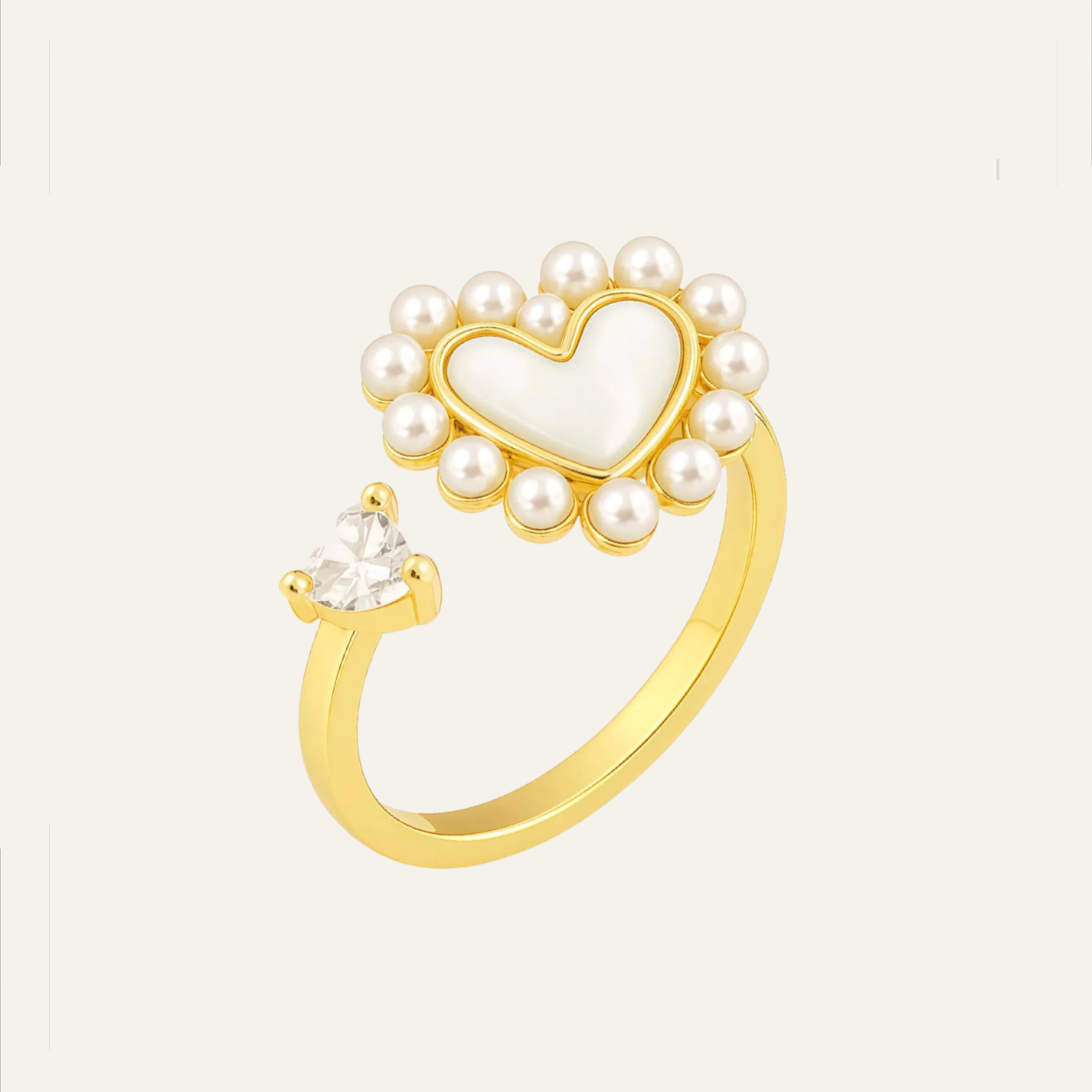 Anillo Amore - Nácar y Moissanita