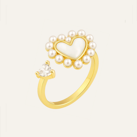 Anillo Amore - Nácar y Moissanita
