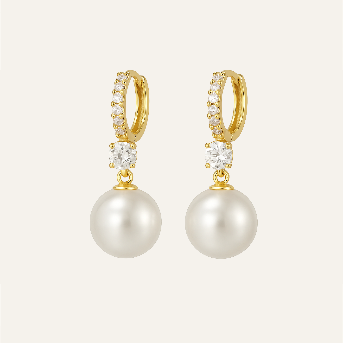 Pendientes Imperial - Moissanita, Nácar y Oro 18k
