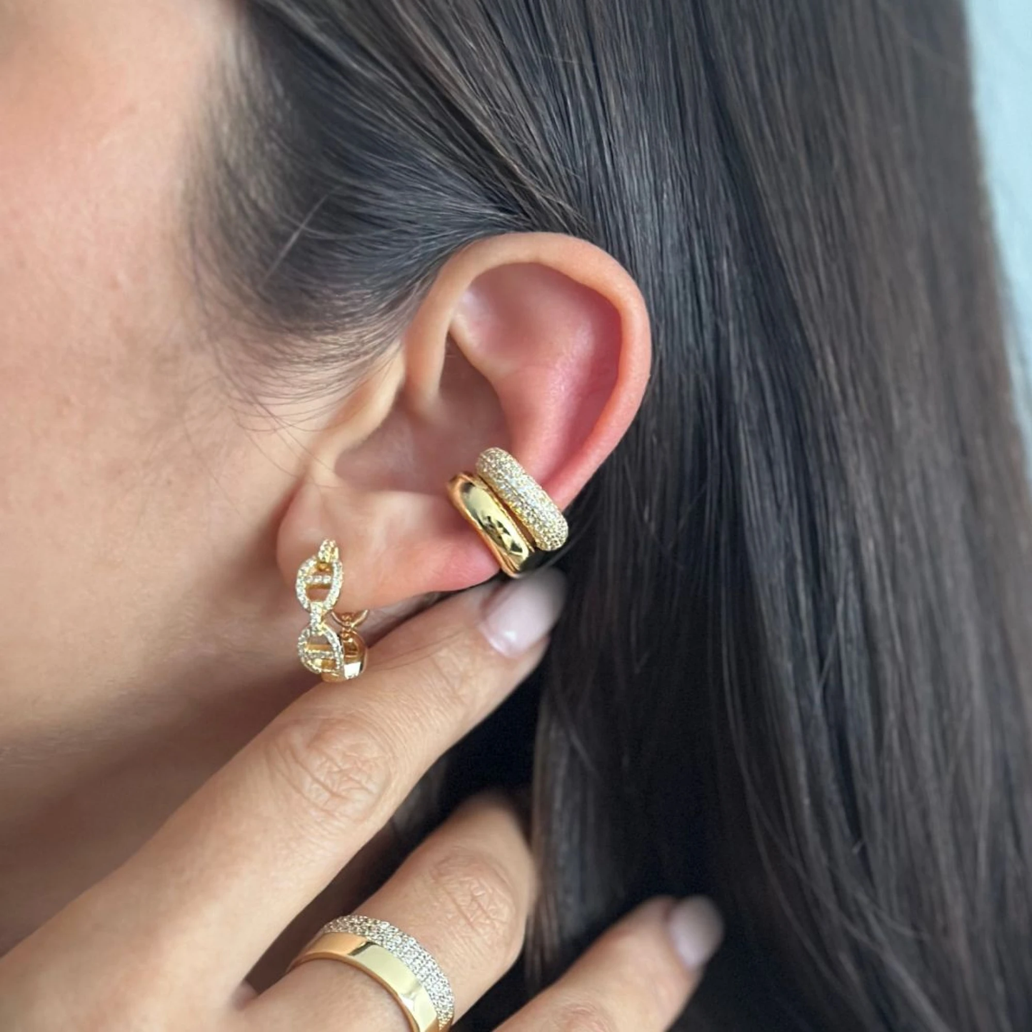 Pendientes Esencia - Moissanita y Oro 18k