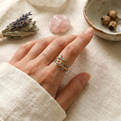 Anillo Laurel de Aurora - Baño Oro