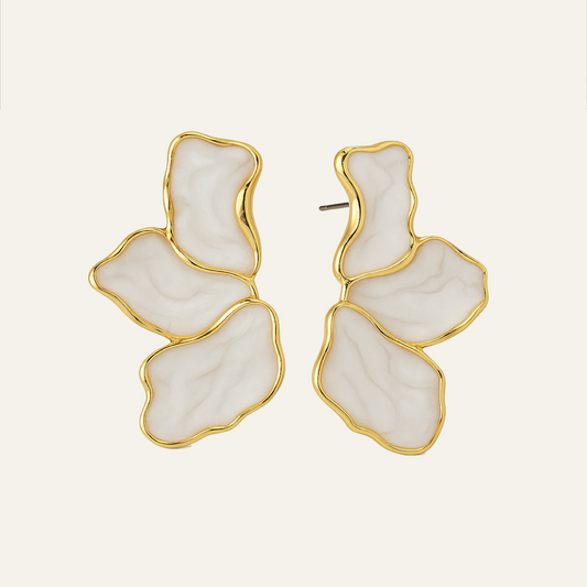 Pendientes Floral - Epoxi y Oro 18k