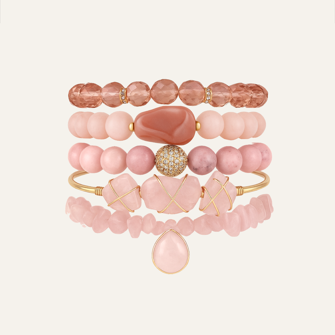 Set 5 Pulseras - Piedras de Energía