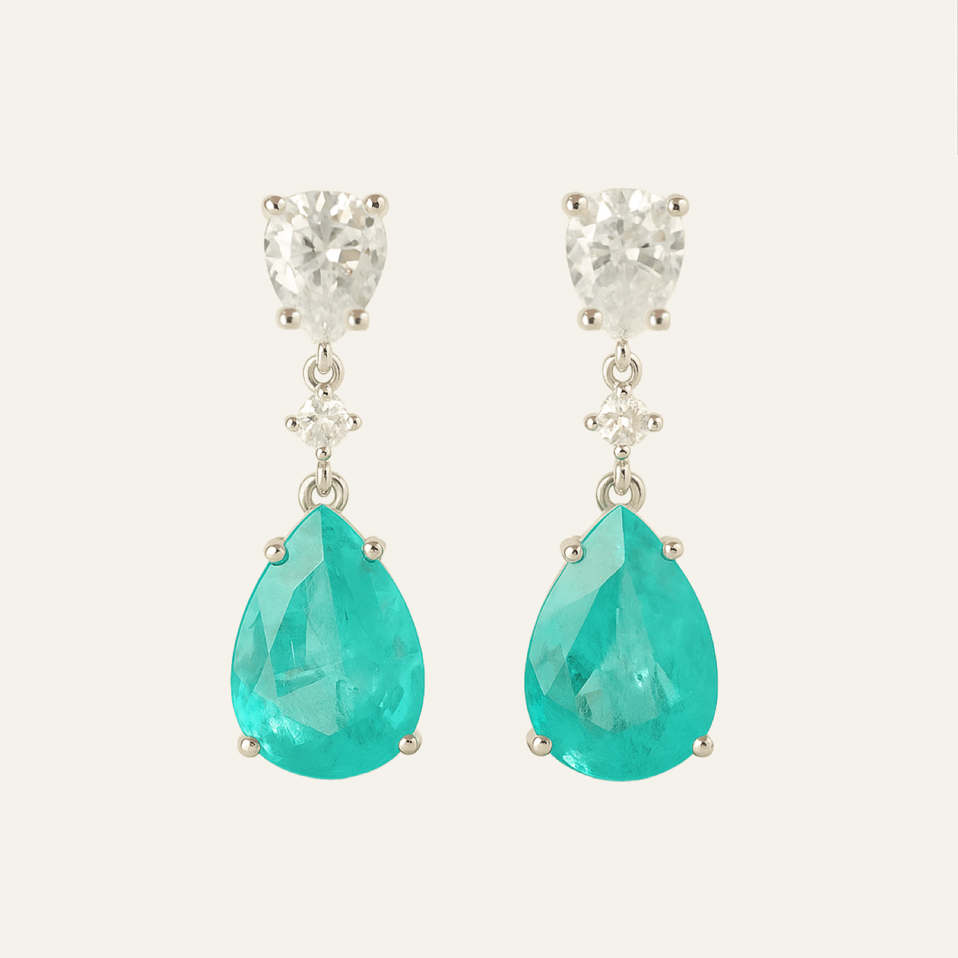Gotas del Edén - Piedra de Jade, Platino y Moissanita